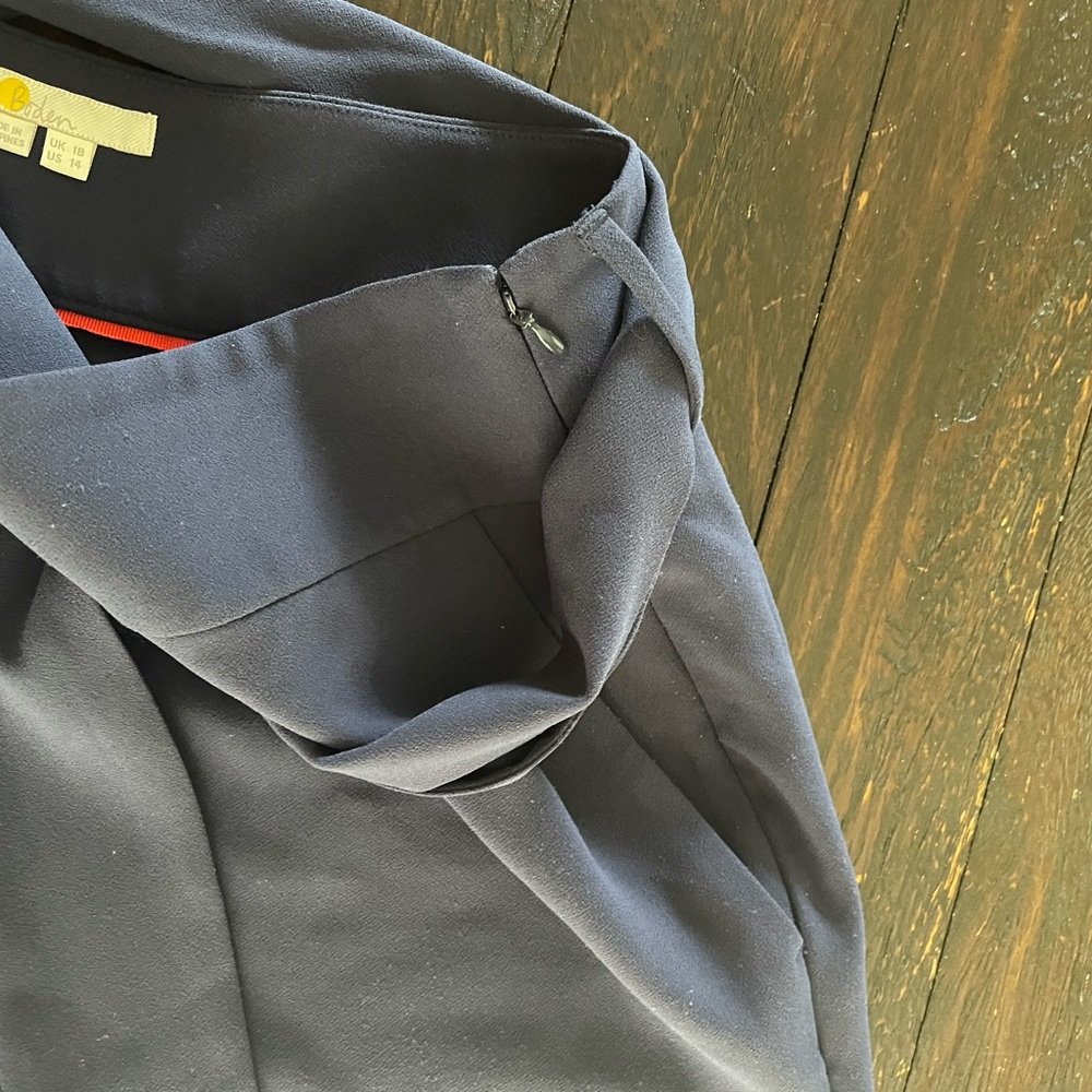 Navy Blue Crepe Trousers by Boden - Picture 3 of 5